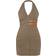 PrettyLittleThing Stretch Woven Belted Bodycon Dress - Dark Khaki