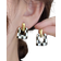 Shein LUMIDIYA Square Black & White Chess Board Dangle Earrings, Alloy Structure, Fashion Earrings For Women, Suitable For Daily Wear, Great Gift For Valentine's Day, Couples, Best Friends