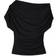 NA-KD Soft Line Draped Top - Black