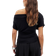 NA-KD Soft Line Draped Top - Black