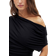 NA-KD Soft Line Draped Top - Black