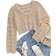Shein Solid Color Front Tie Long Sleeve Cardigan - Women's