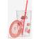 H&M Patterned plastic mug straw Red Travel Mug