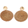 Shein 1pair Women's Multicolor Woven Large Round Disc Dangle Earrings