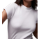 Topshop Rib Fitted Curve Hem Tee - White