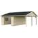 Palmako Garage Roger 19.0 x 16.2 m2 44 mm ohne Holztor naturbelassen (Gebäudefläche 36.5 m²)