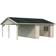 Palmako Garage Roger 19.0 x 16.2 m2 44 mm ohne Holztor naturbelassen (Gebäudefläche 36.5 m²)