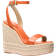 Michael Kors Leighton Leather Wedge Sandal - Orange