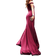 Jovani Hunter Off the Shoulder Prom Dress - Burgundy