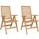 vidaXL Chairs 2 Pcs Solid Wood Teak Café Chair