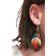 Shein 1 Pair Double Sided Rainbow Print Water Drop Wooden Hook Earrings For Women