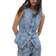 Gina Tricot Sleeveless Sculpted Denim Waistcoat - Lightwash Blue