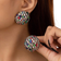 Shein 1pair European And American Style Round Crystal Round Earrings For Women, Exaggerated Ear Studs With Inlaid Rhinestone