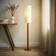 ValueLights Wyatt Natural Linen Tall Shade Floor Lamp