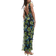 Topshop High Neck Open Back Frill Maxi Dress in Blurred Blue Floral - Multi
