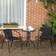 OutSunny 3 Pieces Garden Furniture with Stackable Black Bistro Set, 1 Table incl. 2 Chairs