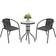 OutSunny 3 Pieces Garden Furniture with Stackable Black Bistro Set, 1 Table incl. 2 Chairs