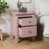 Dunelm Lynton 2 Drawer Pink Bedside Table 40x49cm