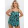 Yours Leaf Print Tankini Top - Green