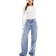 Pull&Bear High Rise Wide Leg Jean - Washed Blue