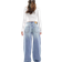 Pull&Bear High Rise Wide Leg Jean - Washed Blue