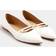 LTS Pointed Buckle Flats - White