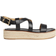 Michael Kors MK Lynn Leather Platform Espadrille Sandal - Black
