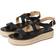 Michael Kors MK Lynn Leather Platform Espadrille Sandal - Black