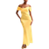 New Look Bardot Satin Maxi Dress - Light Yellow