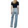 Mango Danila Wideleg High Rise Jeans - Medium Blue