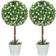 Homcom Rose Flower in Pot White Artificial Plant 2pcs