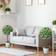 Homcom Rose Flower in Pot White Artificial Plant 2pcs