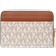 Michael Kors Jet Set Small Signature Logo Zip Around Card Case - Vanilla/Acorn