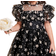 Shein Young Girls' Integrated Cute & Elegant & Gorgeous Mid-Length Daisy Flower Dress With Stand Collar