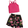 Shein Young Girl Ribbed Knit Cami Top Floral Print Shorts