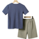 Shein Boys Colourblock Slogan Graphic Tee Shorts Without Necklace