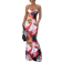 Shein Sleeveless Twisted Back Hollow Out Tie Up Leopard Print Maxi Bodycon Dress