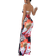 Shein Sleeveless Twisted Back Hollow Out Tie Up Leopard Print Maxi Bodycon Dress