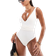 Accessorize V Front Ruched Swimsuit - Cream