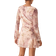 New Look flocked floral mesh mini dress in pink pattern