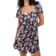 ASOS DESIGN Button Through Mini Tea Dress - Navy Rose Print/Multi