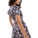 ASOS DESIGN Button Through Mini Tea Dress - Navy Rose Print/Multi
