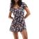 ASOS DESIGN Button Through Mini Tea Dress - Navy Rose Print/Multi