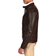 D'Arienzo Smooth Effect Leather Jacket - Dark Brown