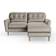 Dunelm Velvet Reversible Corner Chaise Grey Sofa 174cm 3 Seater