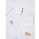 John Lewis Baby Safari Animal Embroidery Short Sleeve Bodysuits, Pack of 3, White