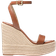 Michael Kors Leighton Leather Wedge Sandal - Luggage
