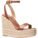 Michael Kors Leighton Leather Wedge Sandal - Luggage