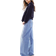 ASOS DESIGN Posede Jeans Med Vide Ben I Lys Vask - Blå