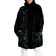 D'Arienzo Mink Fur Coat Ring Collar Long Sleeve - Black